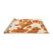 Sideview of Machine Washable Abstract Orange Modern Area Rugs, wshabs1047org