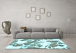 Machine Washable Abstract Light Blue Modern Rug in a Living Room, wshabs1047lblu