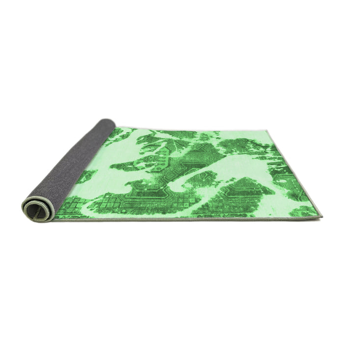 Sideview of Abstract Emerald Green Modern Rug, abs1047emgrn