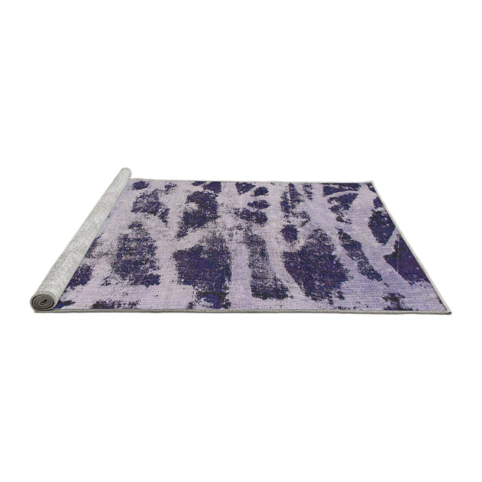 Sideview of Machine Washable Abstract Purple Haze Purple Rug, wshabs1048
