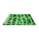 Sideview of Machine Washable Abstract Emerald Green Modern Area Rugs, wshabs1048emgrn