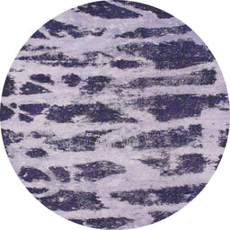 Round Machine Washable Abstract Purple Haze Purple Rug, wshabs1048
