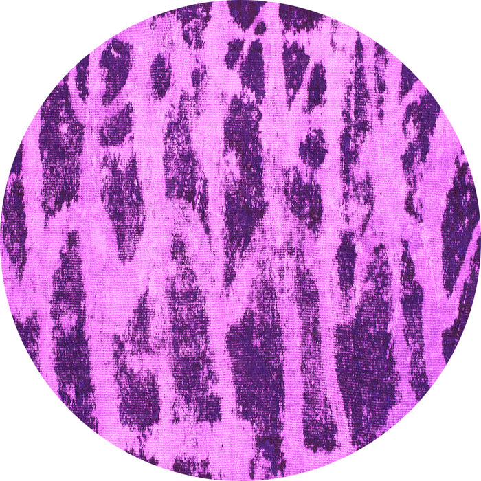 Round Machine Washable Abstract Pink Modern Rug, wshabs1048pnk