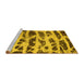 Sideview of Machine Washable Abstract Yellow Modern Rug, wshabs1048yw