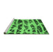 Sideview of Machine Washable Abstract Green Modern Area Rugs, wshabs1048grn