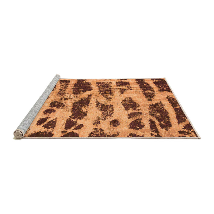 Sideview of Machine Washable Abstract Orange Modern Area Rugs, wshabs1048org