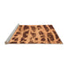 Sideview of Machine Washable Abstract Orange Modern Area Rugs, wshabs1048org