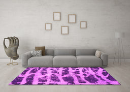 Machine Washable Abstract Pink Modern Rug in a Living Room, wshabs1048pnk