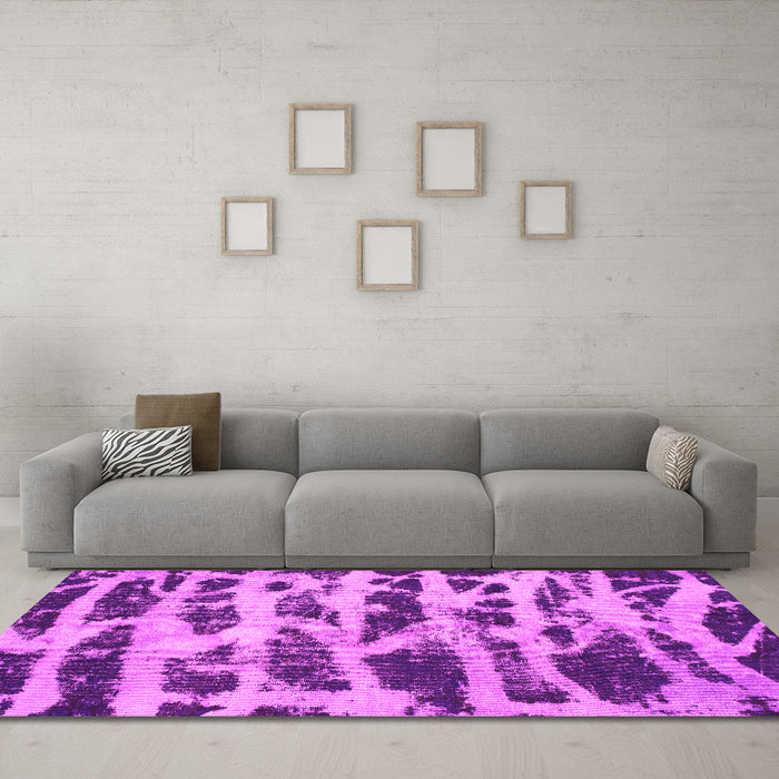 Machine Washable Abstract Pink Modern Rug in a Living Room, wshabs1048pnk