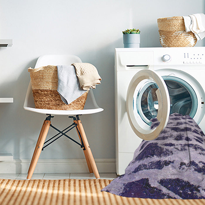 Machine Washable Abstract Purple Haze Purple Rug in a Washing Machine, wshabs1048