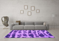 Machine Washable Abstract Purple Modern Rug, wshabs1048pur