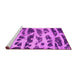 Sideview of Machine Washable Abstract Pink Modern Rug, wshabs1048pnk