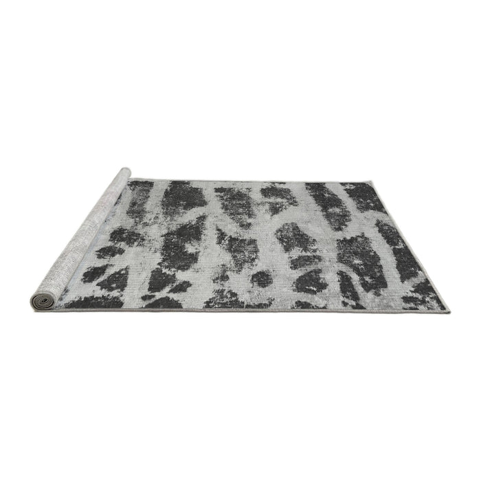 Sideview of Machine Washable Abstract Gray Modern Rug, wshabs1048gry