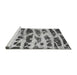 Sideview of Machine Washable Abstract Gray Modern Rug, wshabs1048gry