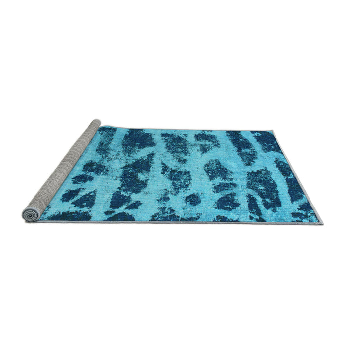 Sideview of Machine Washable Abstract Light Blue Modern Rug, wshabs1048lblu