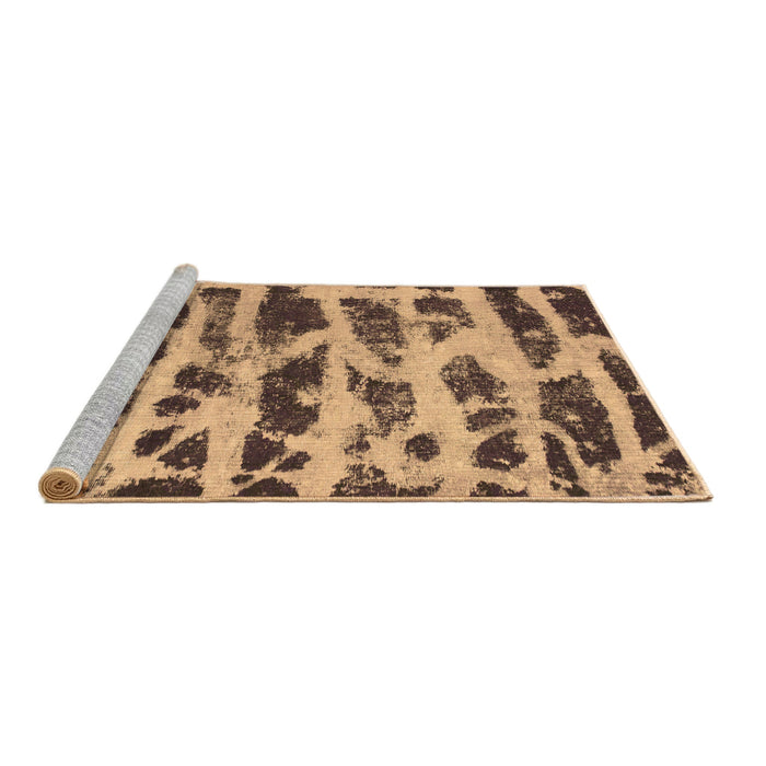 Sideview of Machine Washable Abstract Brown Modern Rug, wshabs1048brn