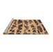 Sideview of Machine Washable Abstract Brown Modern Rug, wshabs1048brn