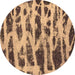 Round Abstract Brown Modern Rug, abs1048brn