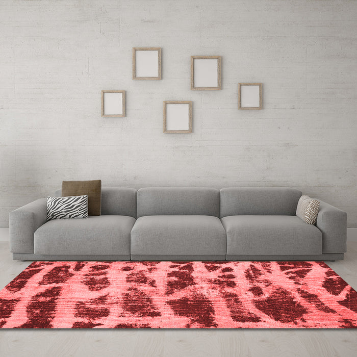 Modern Red Washable Rugs