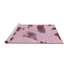 Sideview of Machine Washable Abstract Tulip Pink Rug, wshabs1049
