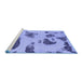 Sideview of Machine Washable Abstract Blue Modern Rug, wshabs1049blu