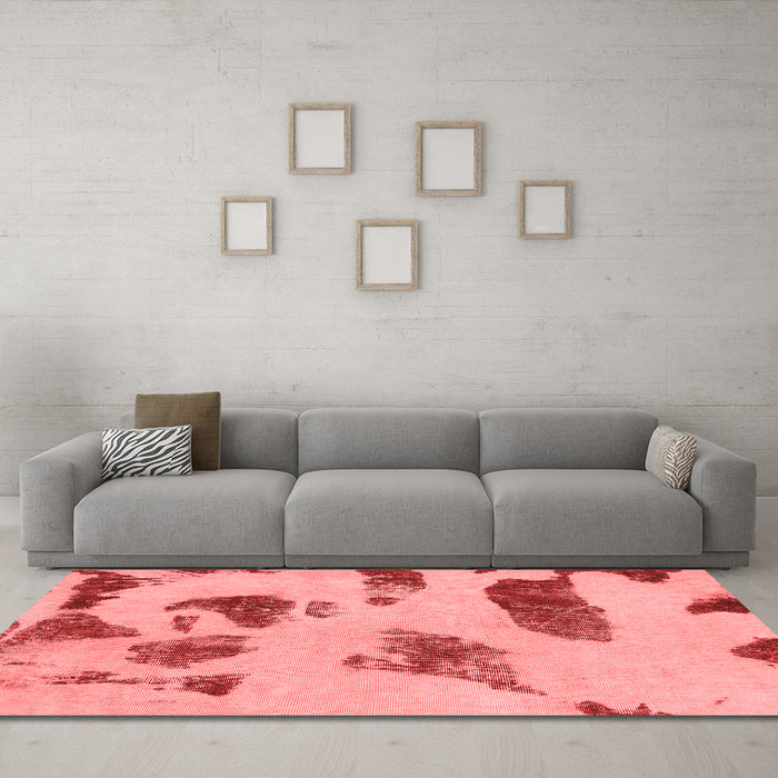 Modern Red Washable Rugs