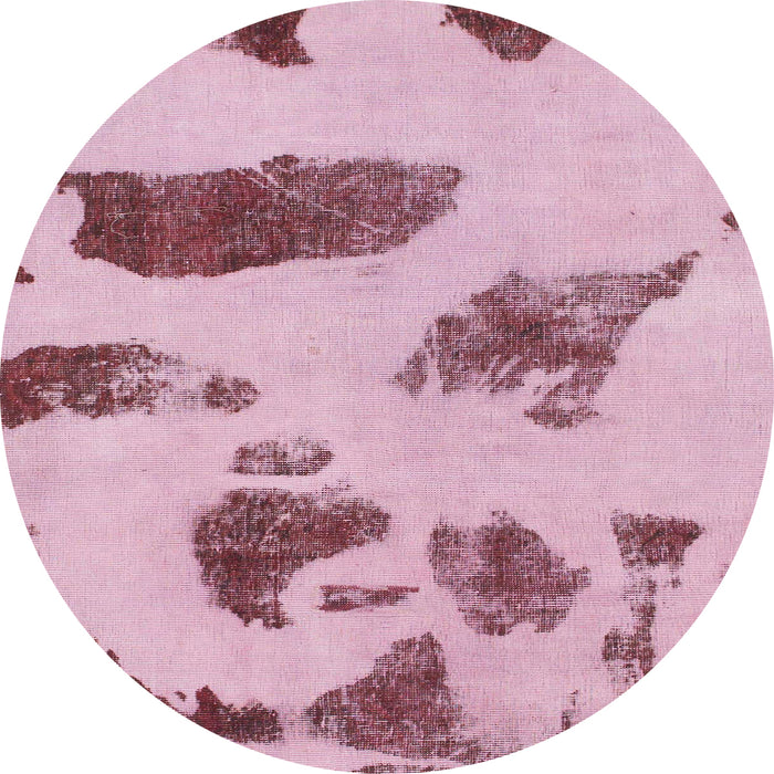 Square Abstract Tulip Pink Modern Rug, abs1049
