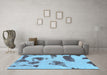 Machine Washable Abstract Light Blue Modern Rug in a Living Room, wshabs1049lblu