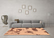 Machine Washable Abstract Brown Modern Rug in a Living Room,, wshabs1049brn