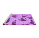 Sideview of Machine Washable Abstract Purple Modern Area Rugs, wshabs1049pur