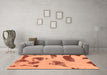 Machine Washable Abstract Orange Modern Area Rugs in a Living Room, wshabs1049org