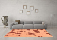 Machine Washable Abstract Orange Modern Rug, wshabs1049org