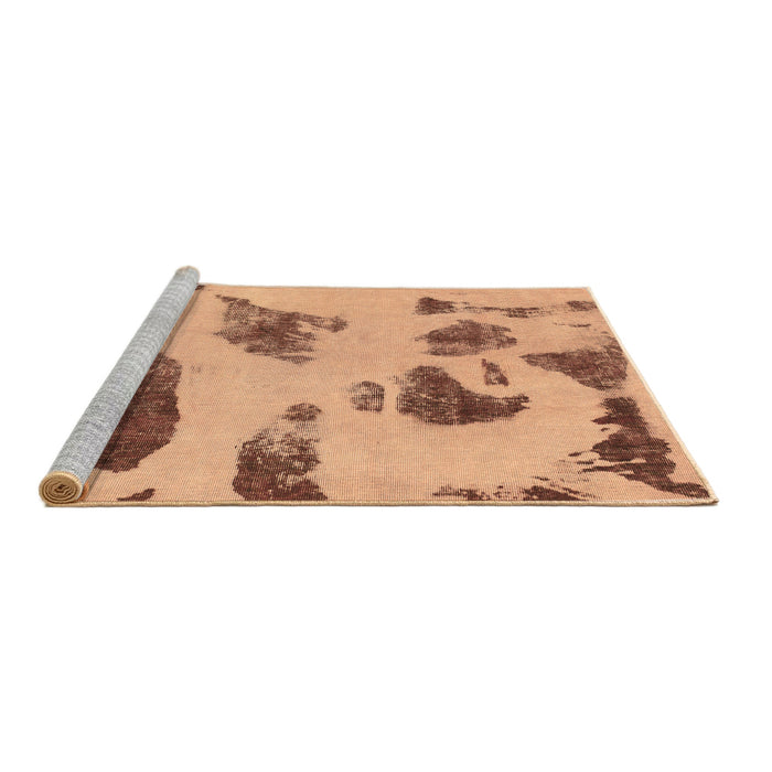 Sideview of Machine Washable Abstract Brown Modern Rug, wshabs1049brn