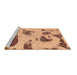 Sideview of Machine Washable Abstract Brown Modern Rug, wshabs1049brn