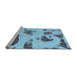 Sideview of Machine Washable Abstract Light Blue Modern Rug, wshabs1049lblu