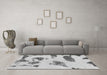 Machine Washable Abstract Gray Modern Rug in a Living Room,, wshabs1049gry