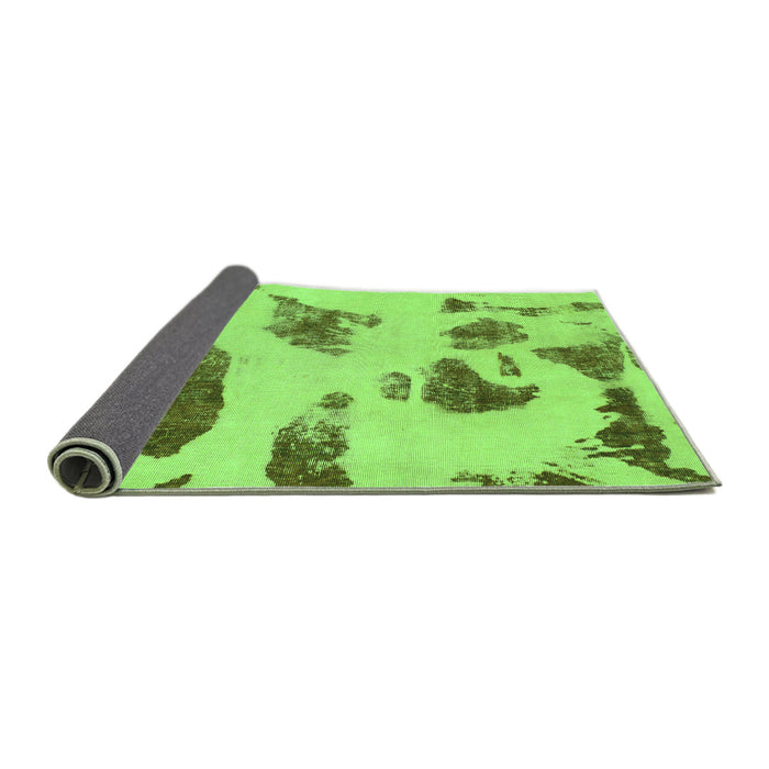 Sideview of Abstract Green Modern Rug, abs1049grn