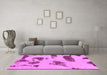 Machine Washable Abstract Pink Modern Rug in a Living Room, wshabs1049pnk