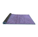 Sideview of Abstract Blue Modern Rug, abs104blu