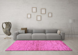 Machine Washable Abstract Purple Modern Area Rugs in a Living Room, wshabs104pur