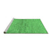 Sideview of Machine Washable Abstract Emerald Green Modern Area Rugs, wshabs104emgrn