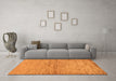 Machine Washable Abstract Orange Modern Area Rugs in a Living Room, wshabs104org