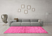 Machine Washable Abstract Pink Modern Rug in a Living Room, wshabs104pnk