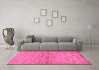 Machine Washable Abstract Pink Modern Rug, wshabs104pnk