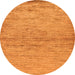 Round Abstract Orange Modern Rug, abs104org