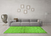 Machine Washable Abstract Green Modern Area Rugs in a Living Room,, wshabs104grn