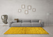 Machine Washable Abstract Yellow Modern Rug in a Living Room, wshabs104yw