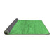 Sideview of Abstract Emerald Green Modern Rug, abs104emgrn