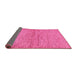 Sideview of Abstract Pink Modern Rug, abs104pnk