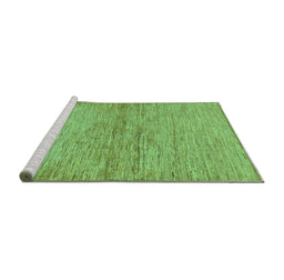 Sideview of Machine Washable Abstract Turquoise Modern Area Rugs, wshabs104turq